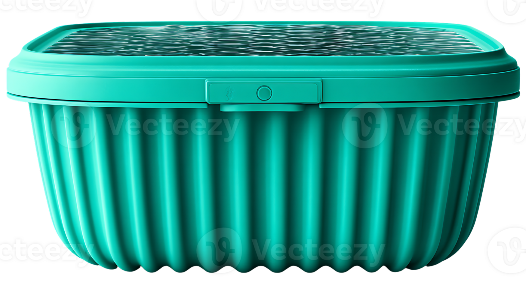 Teal Plastic Container with Water Simulation on Top png