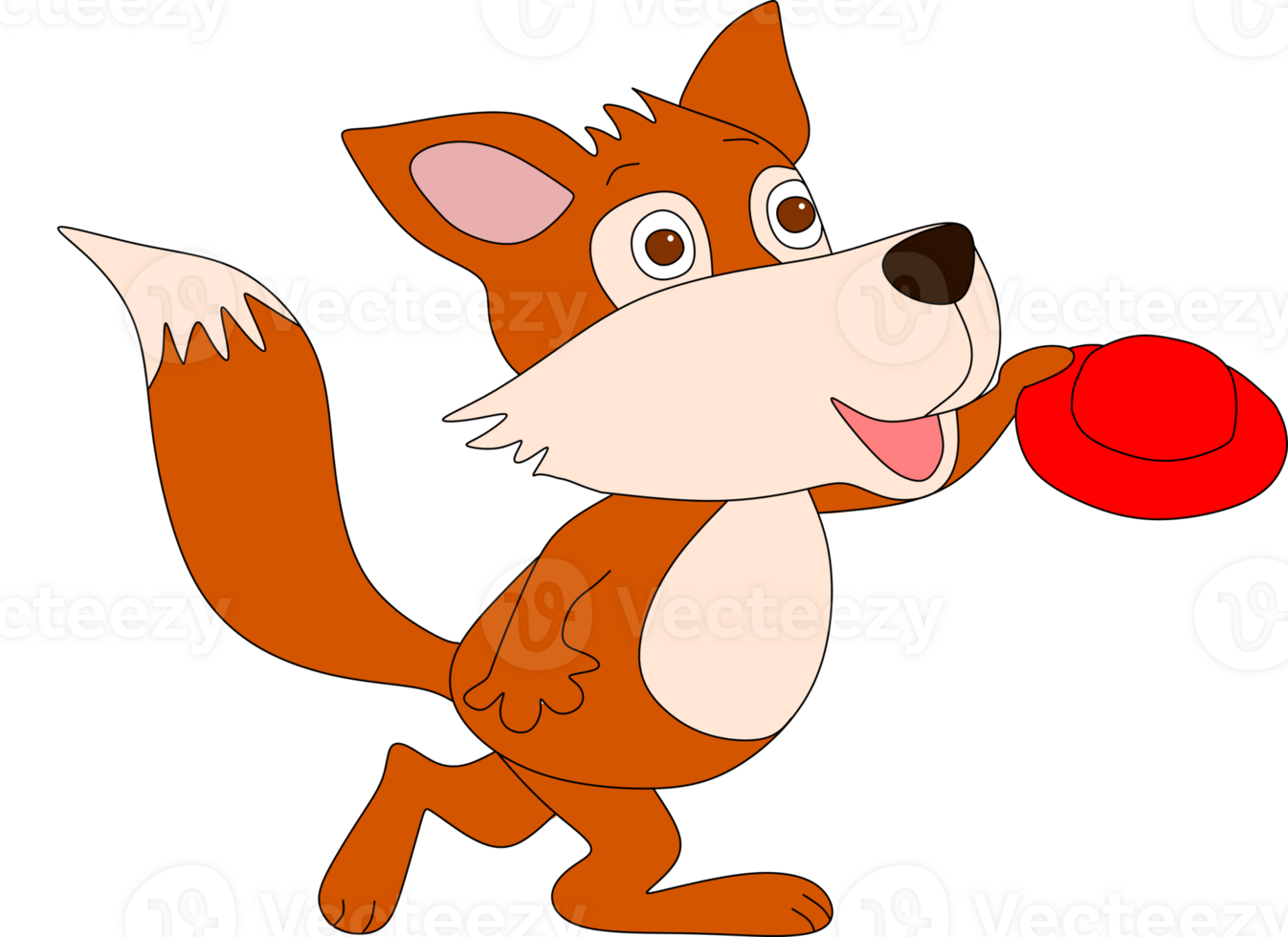 Fox holding a hat png