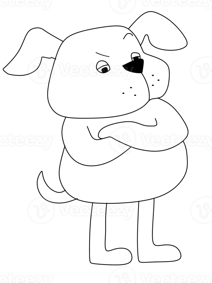 Line drawing of angry dog png