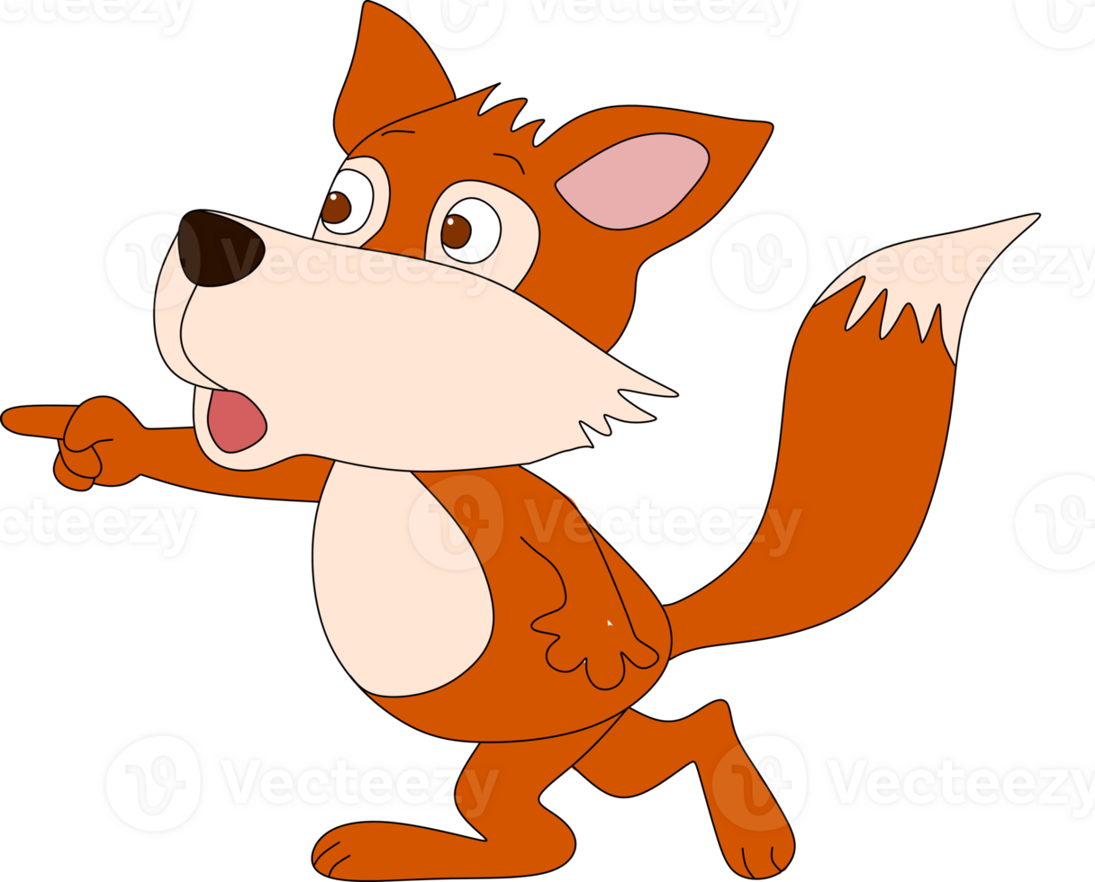 Fox pointing with his finger png