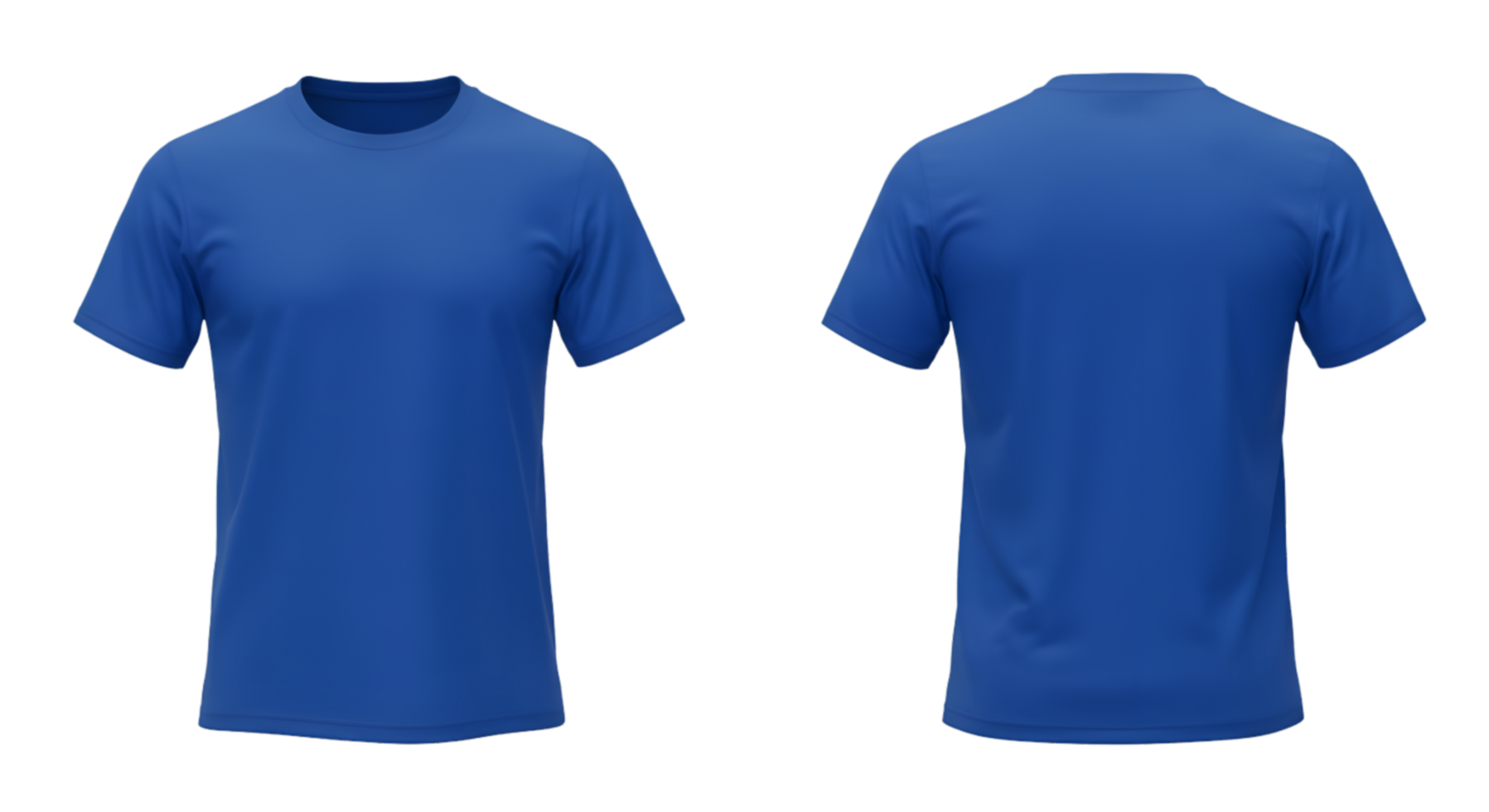 Royal Blue TShirt Front and Back View Casual Apparel Display png