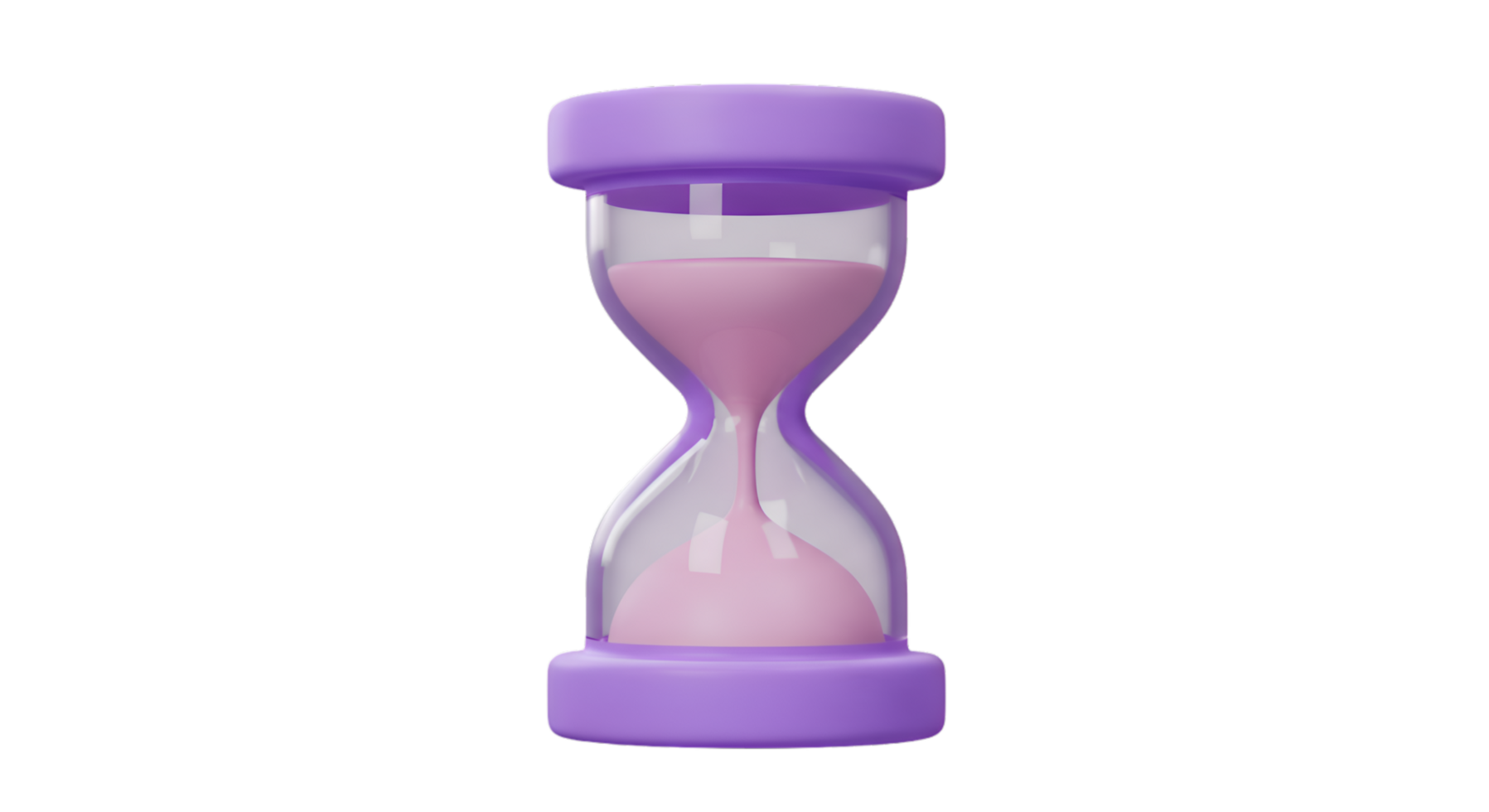 Lilac Hourglass with Pink Sand A 3D Rendered Timekeeping Device png