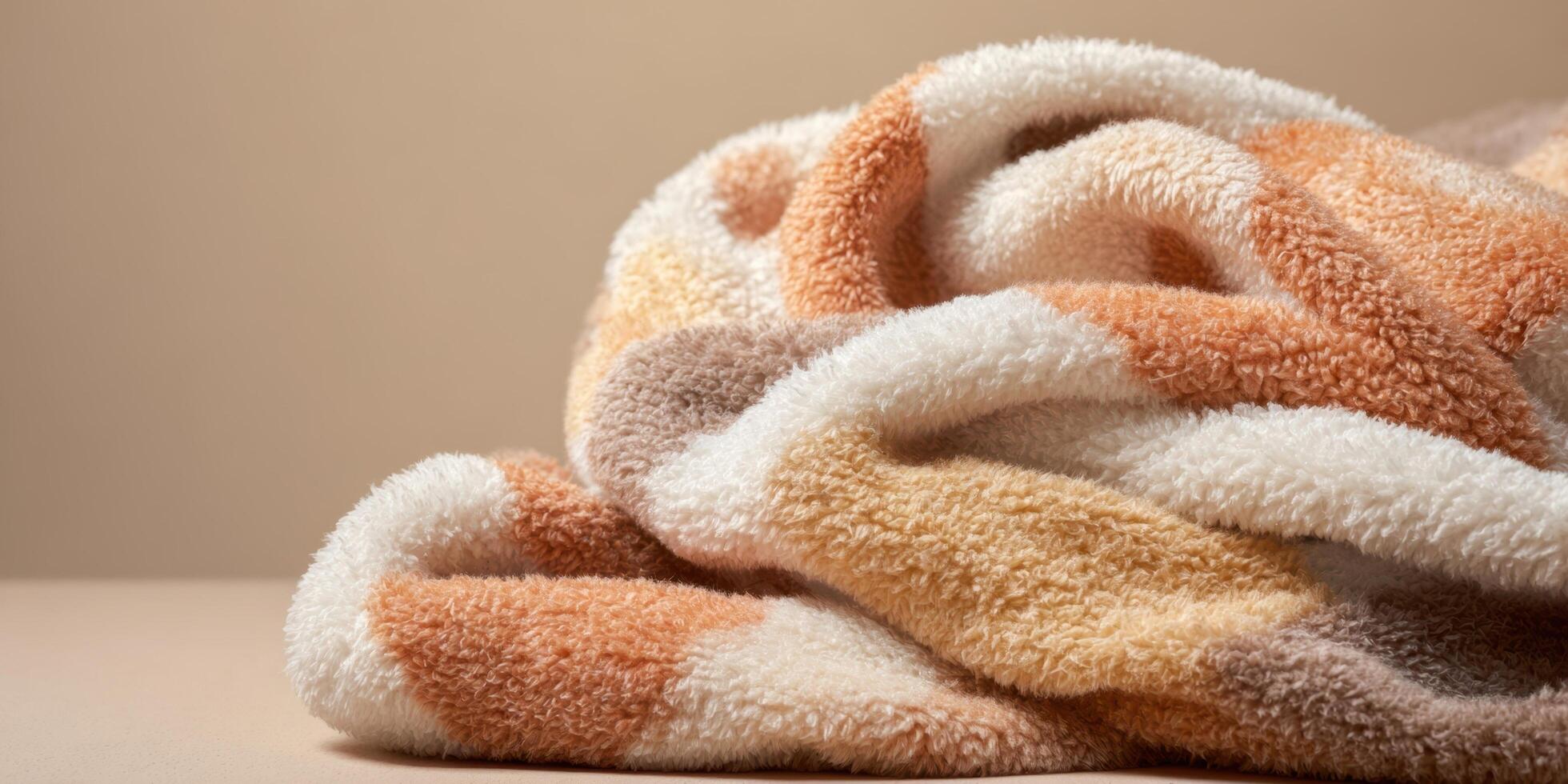 The Softness of a Cozy Towel Folded on a Minimalist Surface photo