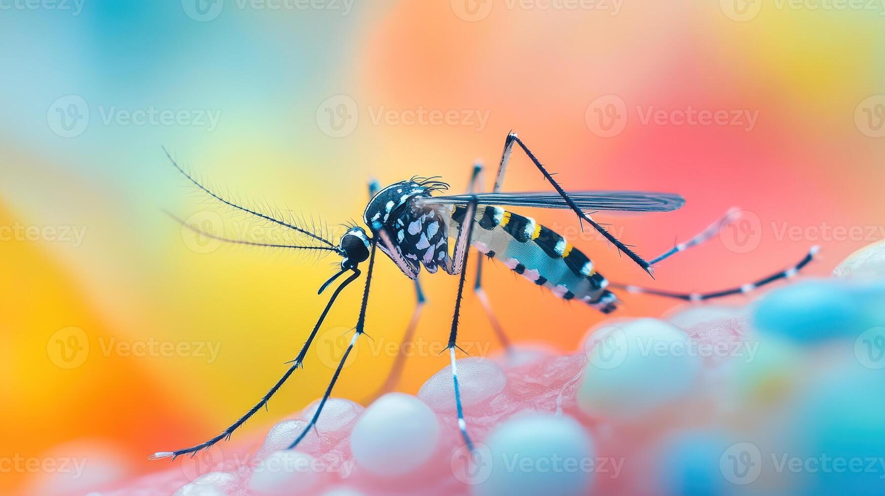 A detailed macro image of a mosquito insect in detail photo