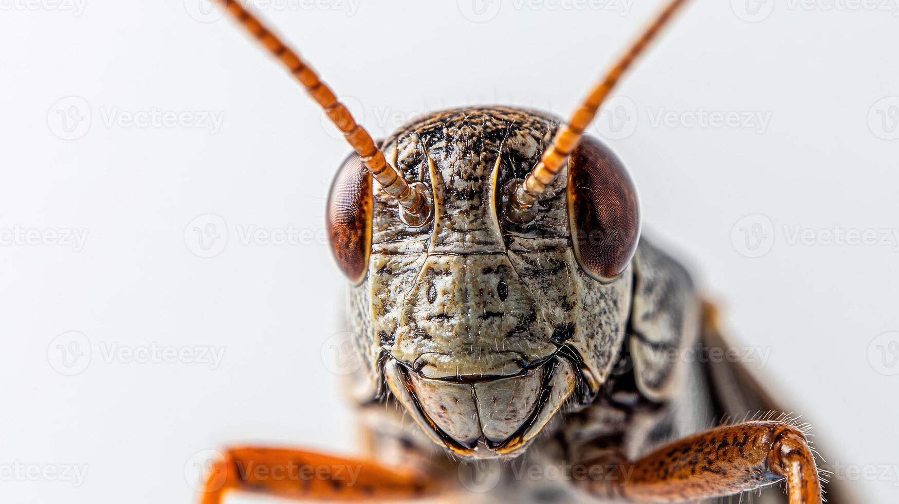 A detailed close up photograph of an insect creature head photo