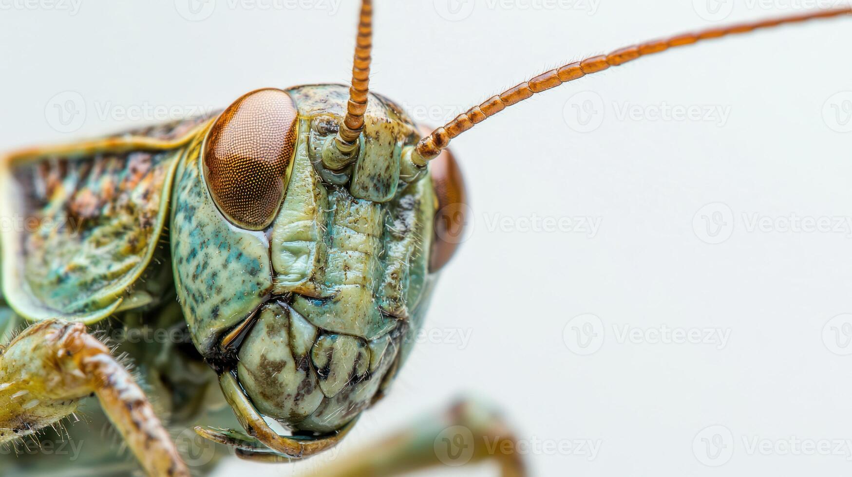 Close up portrait of an insect showing detailed facial features photo
