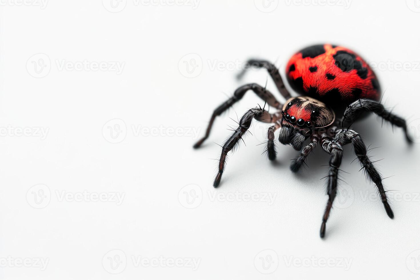 Red and Black Spider Close Up View photo
