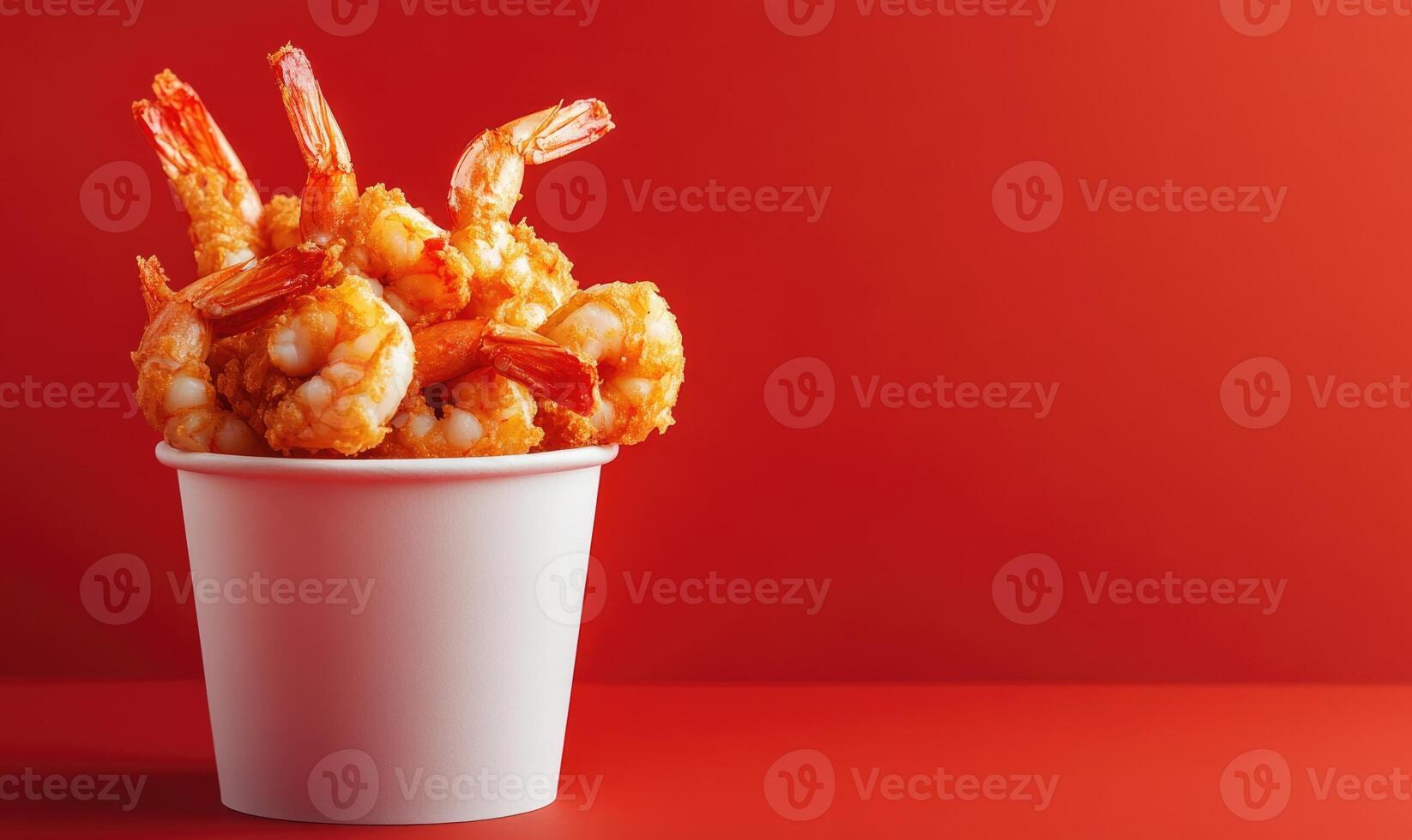 A white container filled with fried shrimp photo