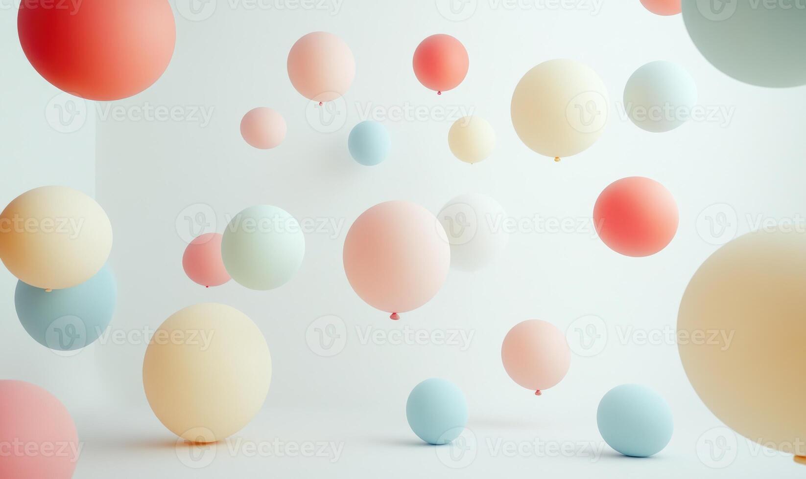A colorful room with many balloons of different colors and sizes photo