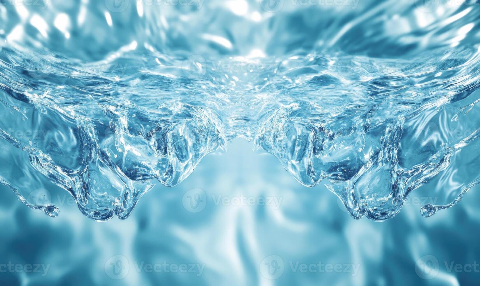 The image is of a body of water with two distinct waves photo