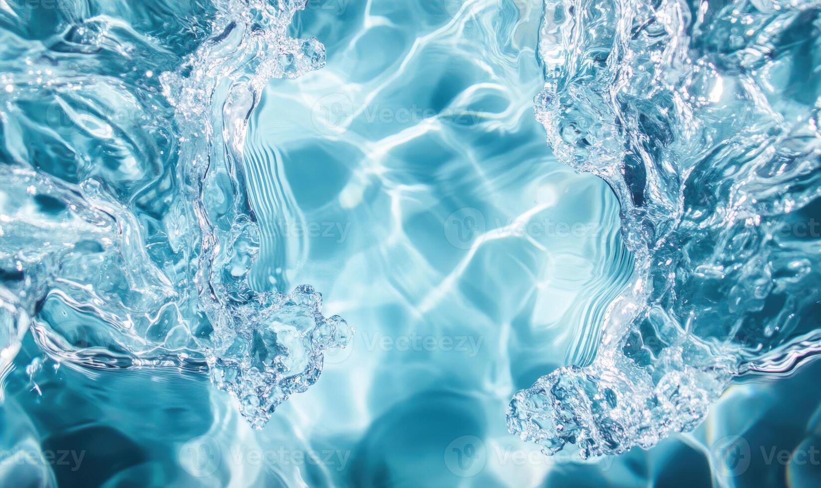 A body of water with two distinct areas of blue photo