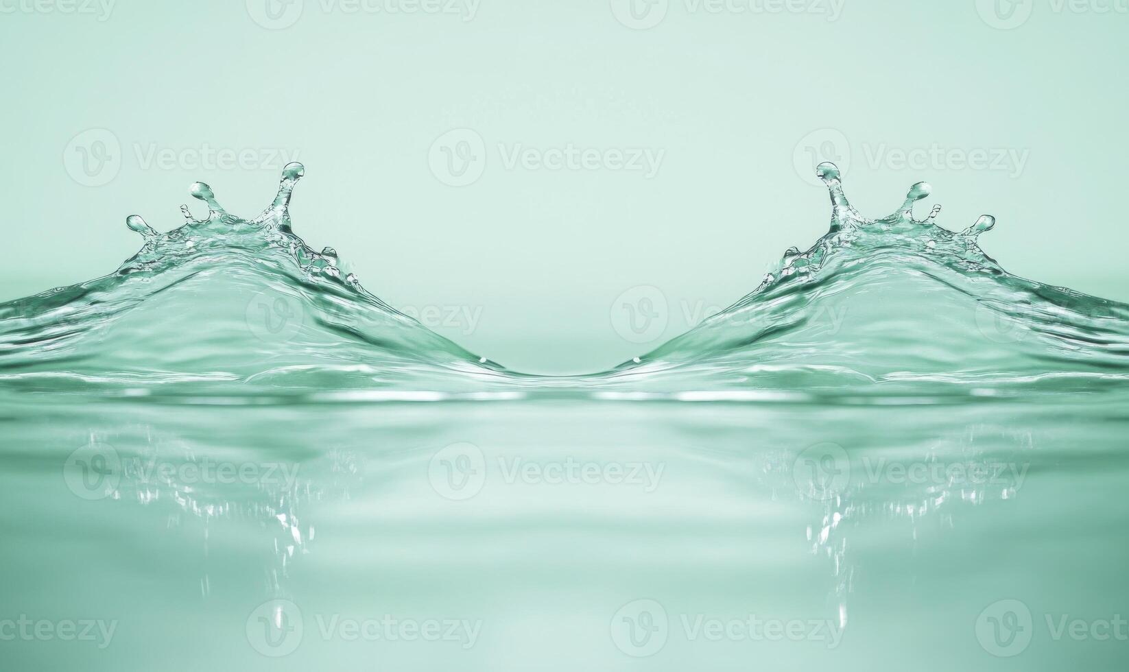 A large wave of water with two small ripples on either side photo