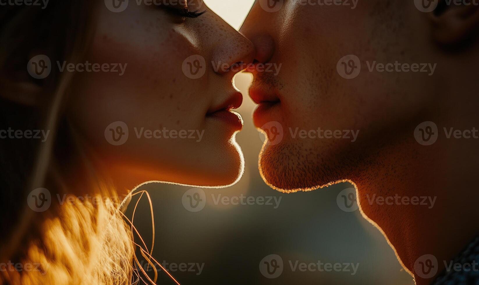 Closeup portrait of a romantic couple. photo