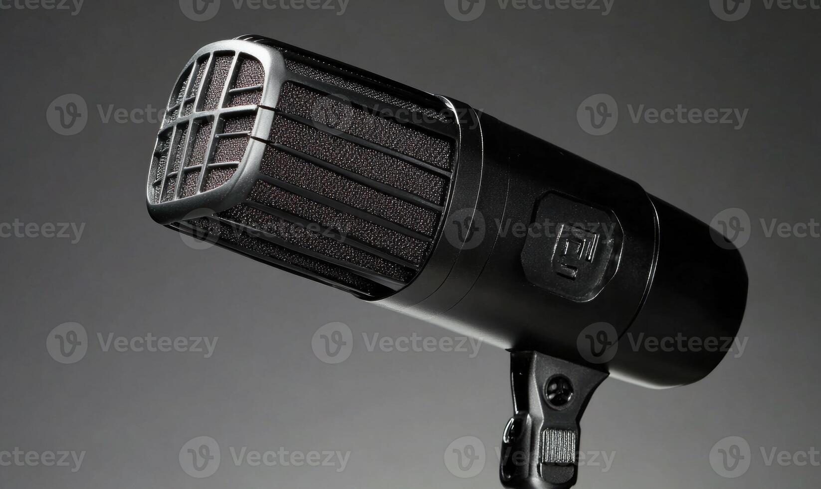 A microphone with a black plastic cover photo