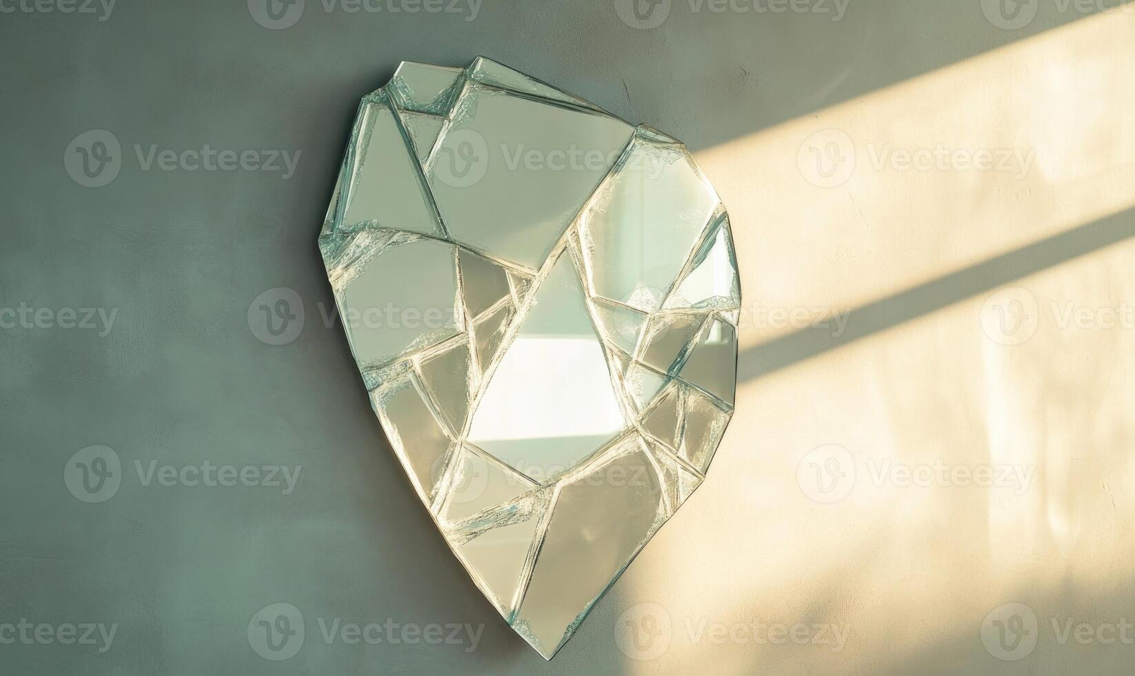 A large mirror with a diamond shape cut out of it photo