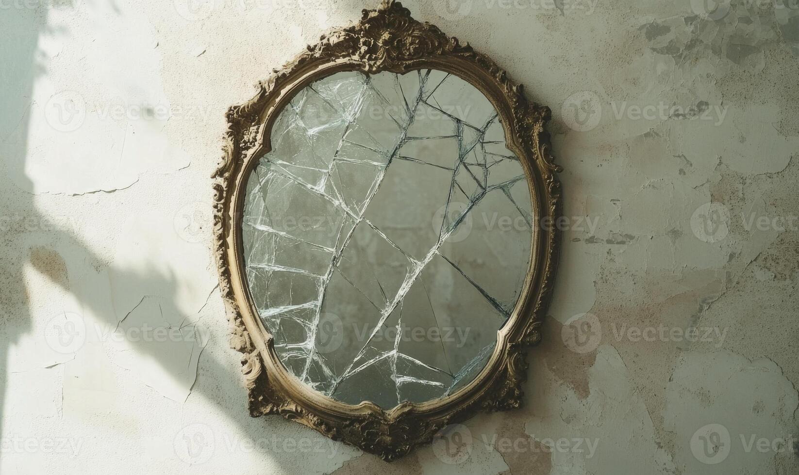 broken mirror on the wall photo