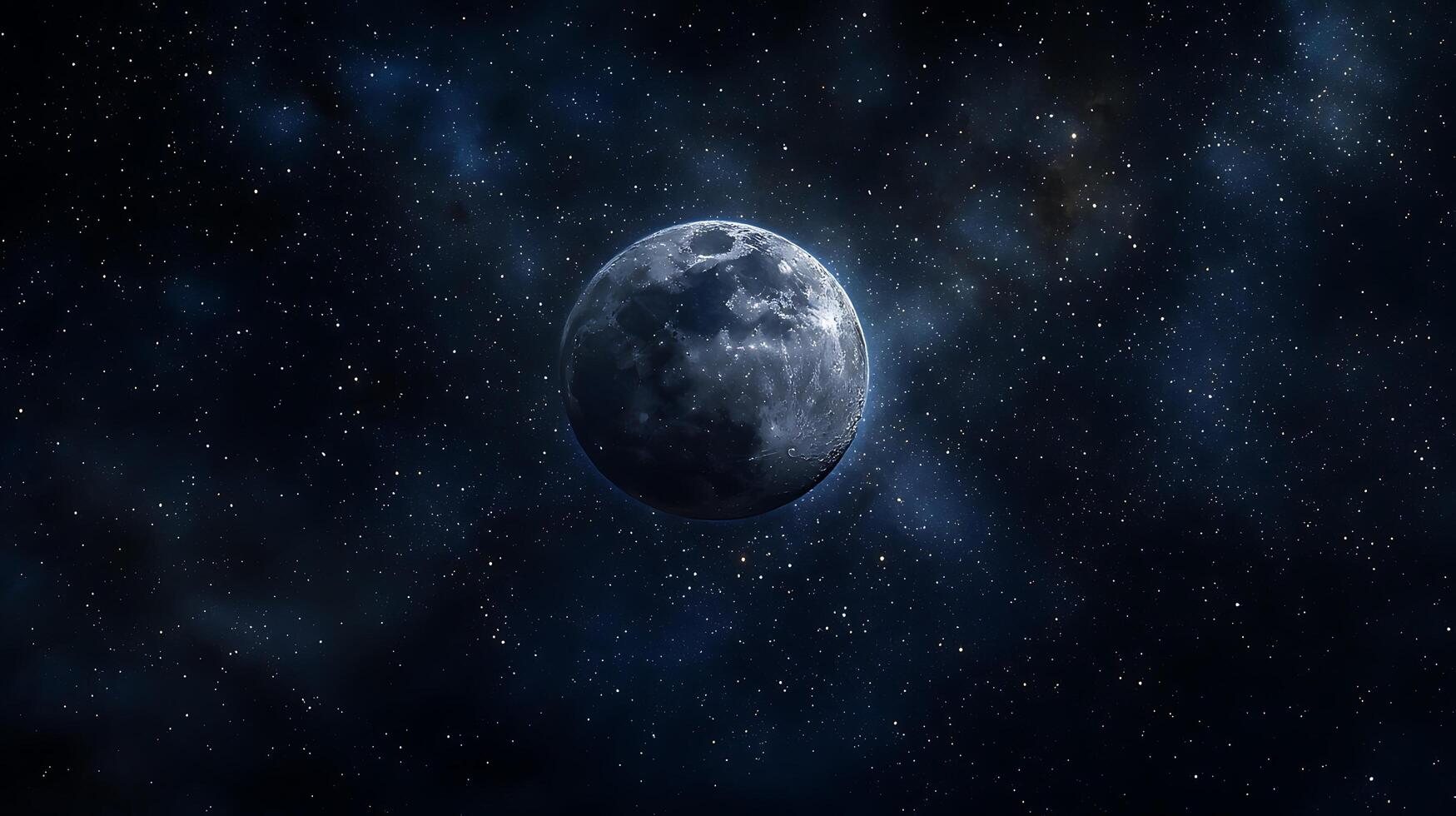 Majestic Moon in a Starry Night Sky A Celestial Illustration. photo