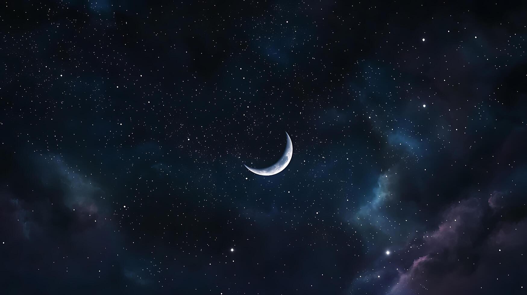 Crescent Moon and Starry Night Sky A Celestial Background Image. photo