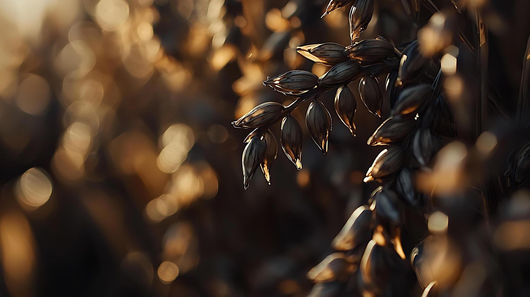 Golden Hour Oats A Close Up of Ripe Grain in a Field. photo