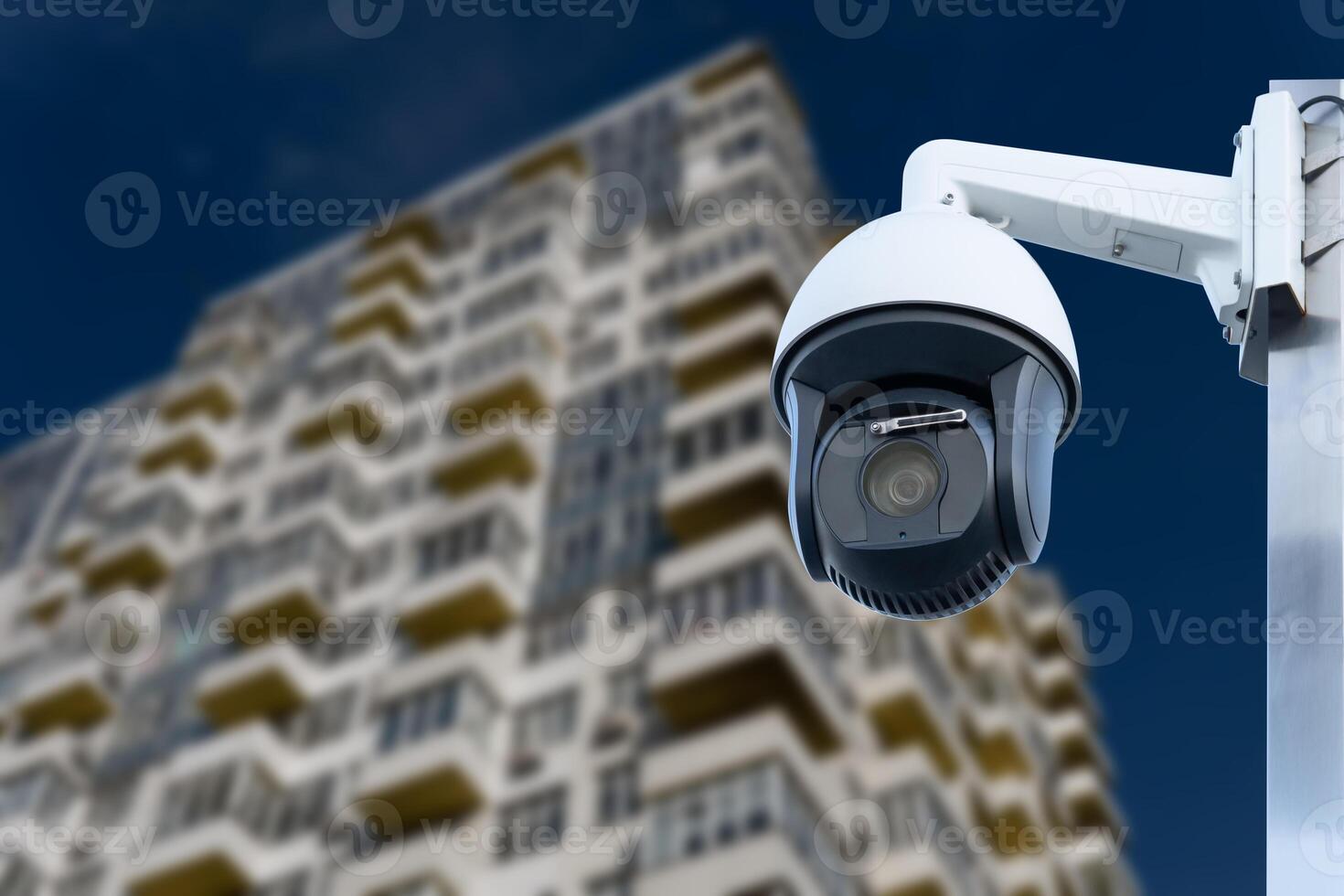 Modern urban surveillance systems. Residential access control. photo