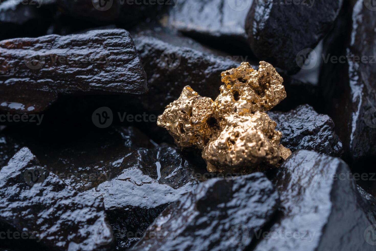 Gold Nugget mining from the River in Austria, real Gold. photo