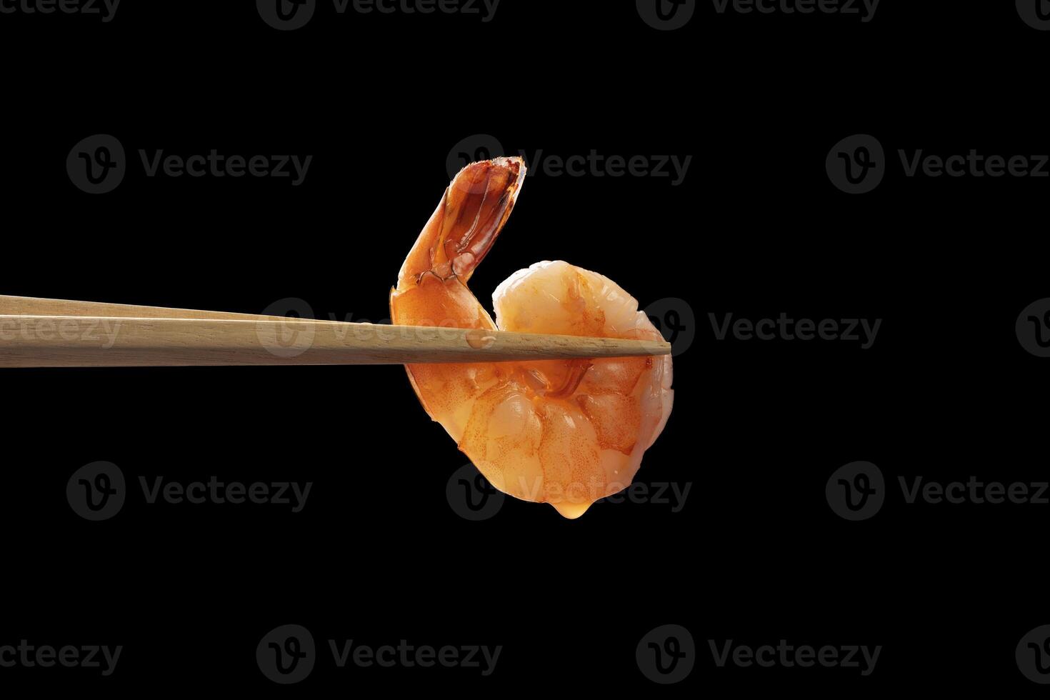 Fresh delicious seafood shrimp, separated on black background. photo