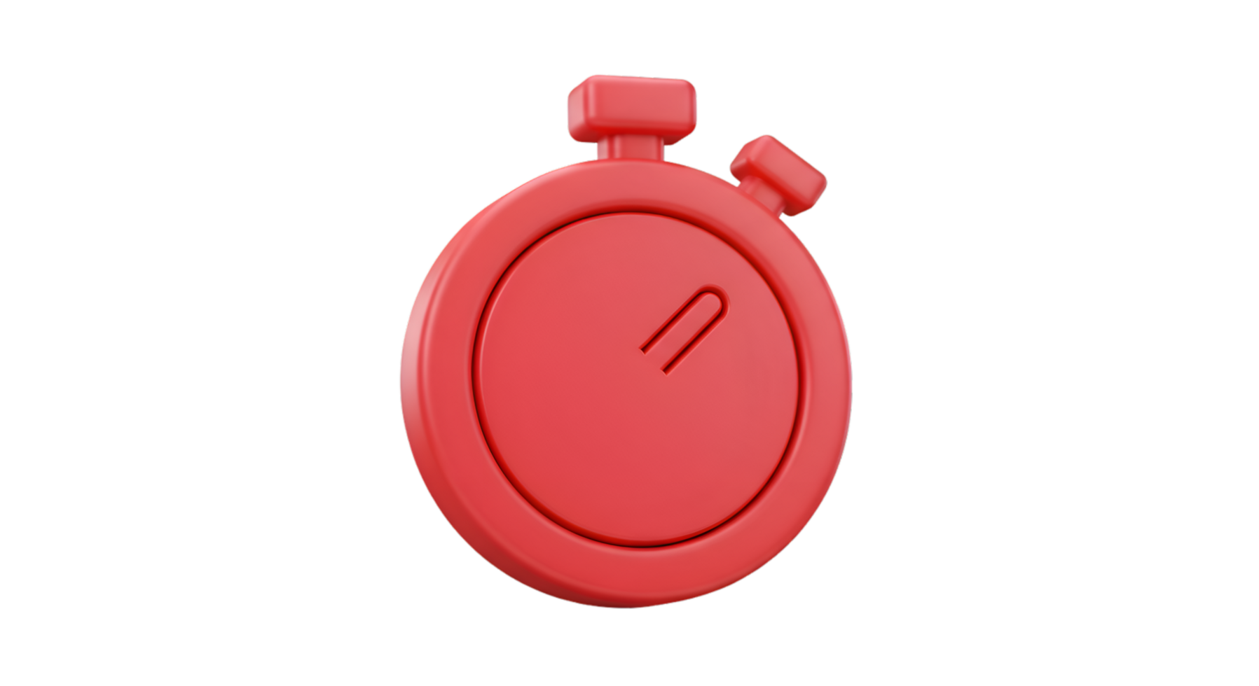 Red Stopwatch with Embossed Marker Timekeeping Device Rendered in 3D png