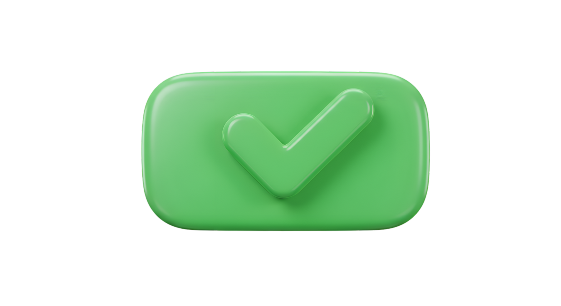 Glossy Green Check Mark Button with Rounded Edges Confirmation Symbol png