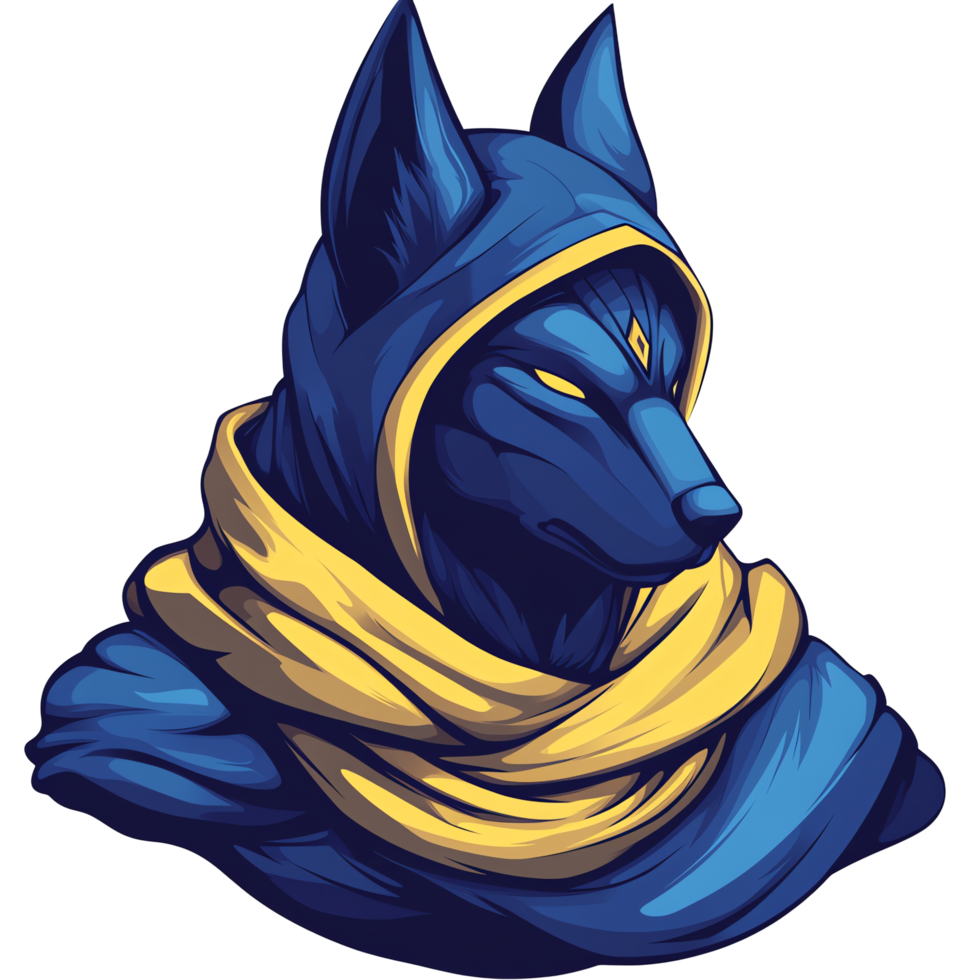 Blue Canine, Cloak, Hood, Yellow Scarf png