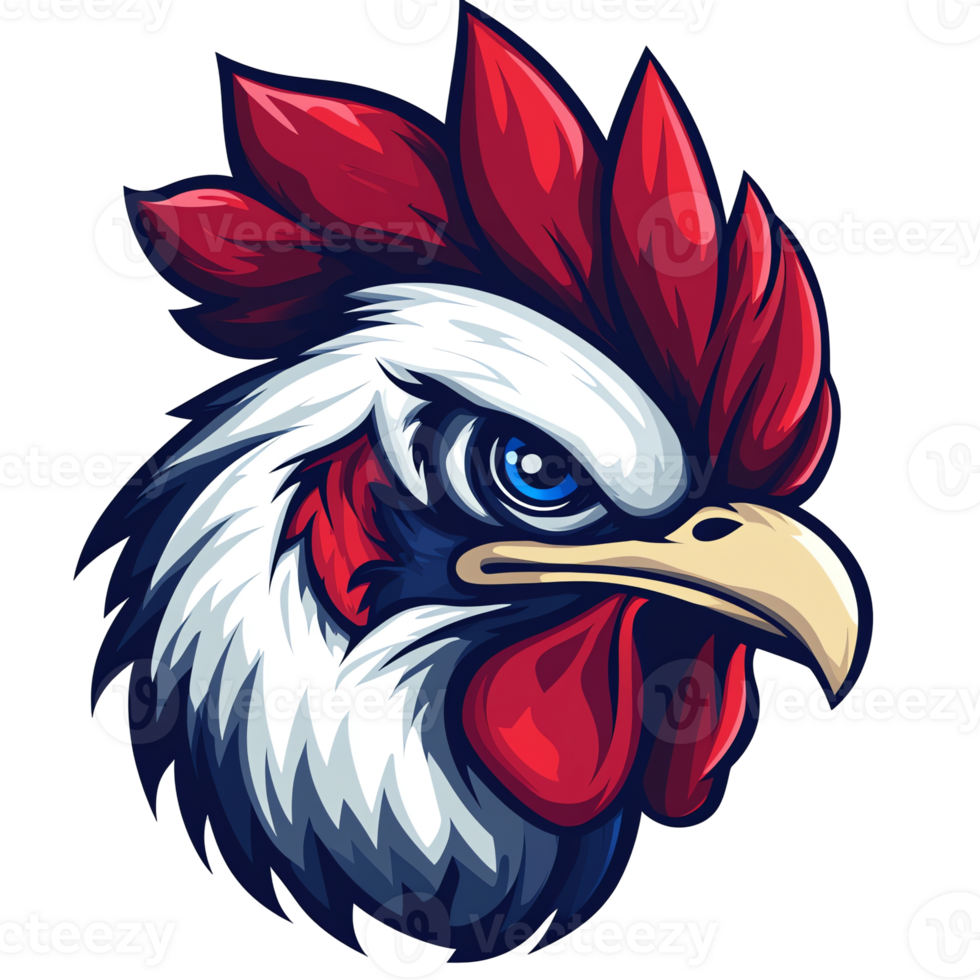 Illustration - Fierce Rooster Head A Symbol of Strength, Power, and Confidence png