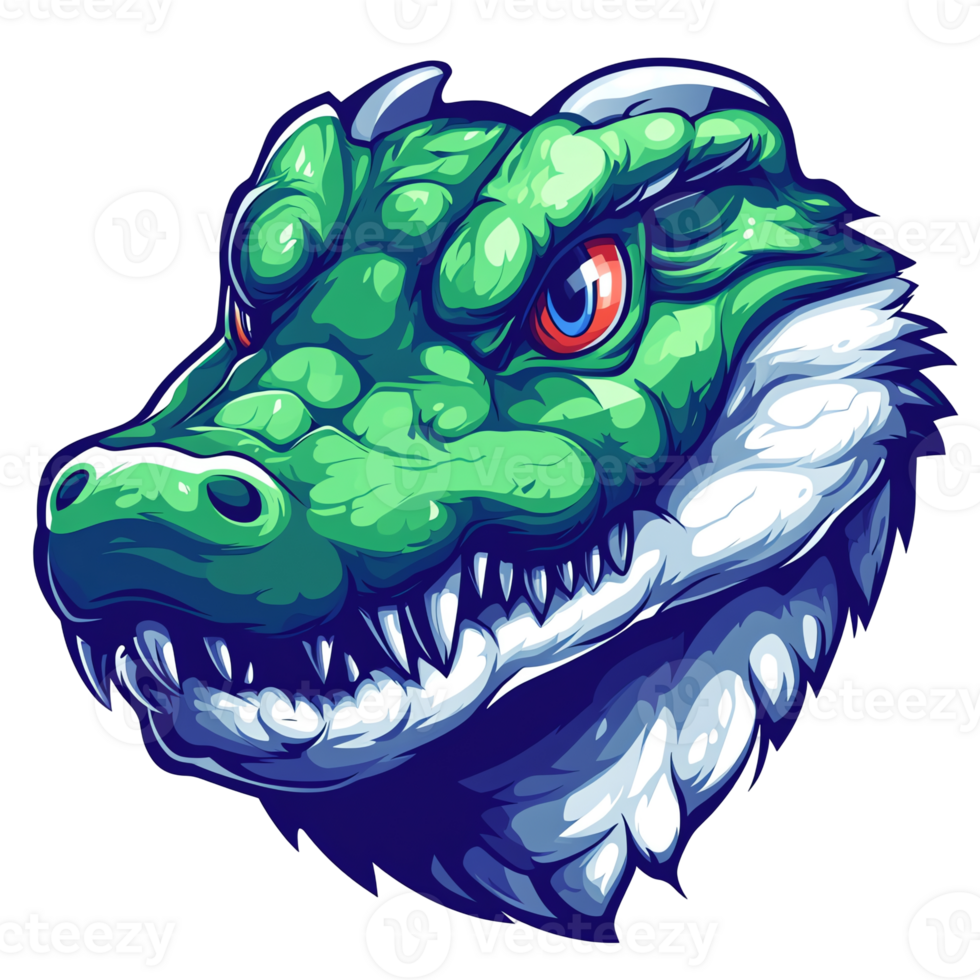 Illustration - Intense Alligator Head, Teeth, Scales, and Gaze png
