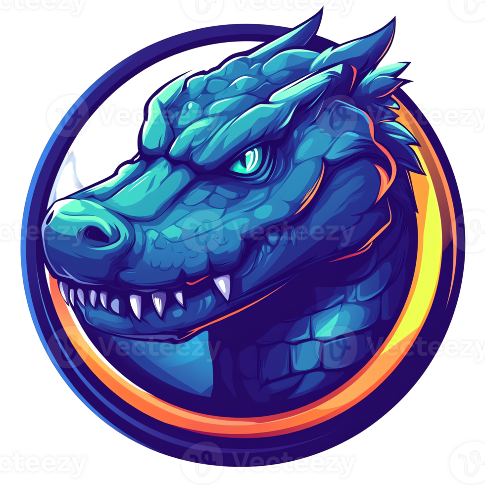 Illustration - Majestic Blue Dragon Head Close-up png