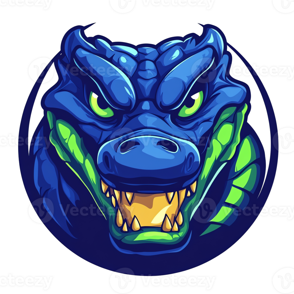 Illustration - Blue Alligator, Angry, Reptile, Predator, Wildlife, Teeth, Jaws, Scales, Aggressive, Mascot png