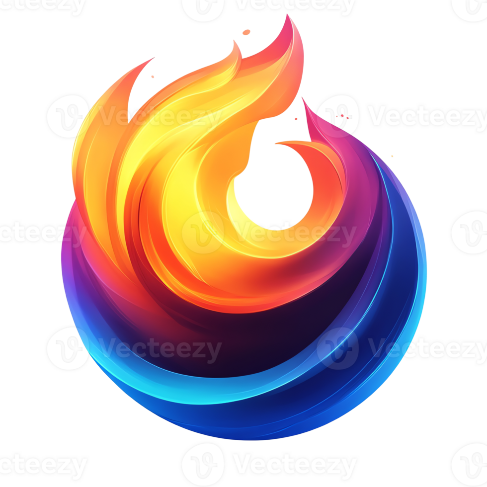 Abstract swirling flame design on transparent background a vibrant symbol of energy and transformation png