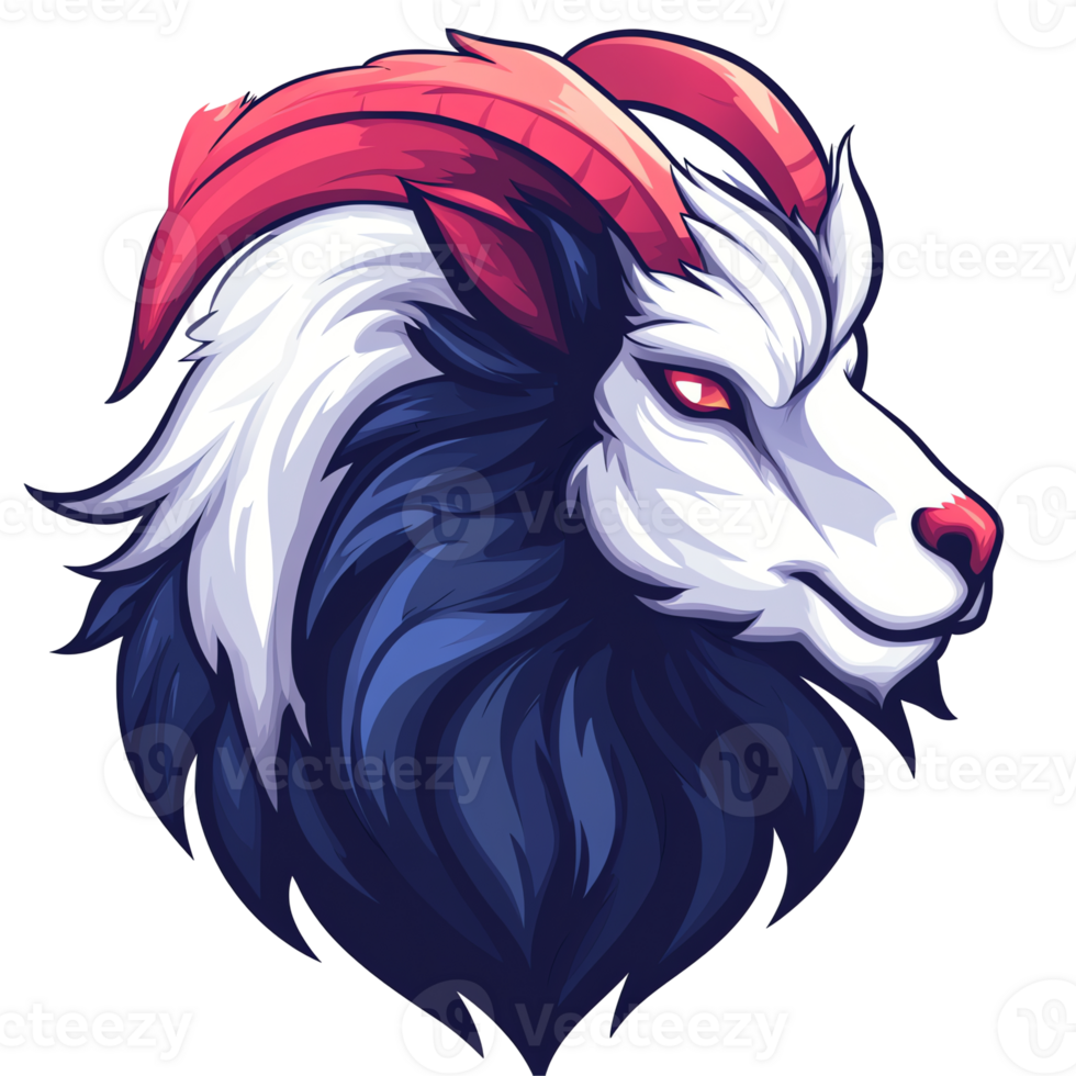 Majestic horned creature digital art on transparent background a mystical beast png