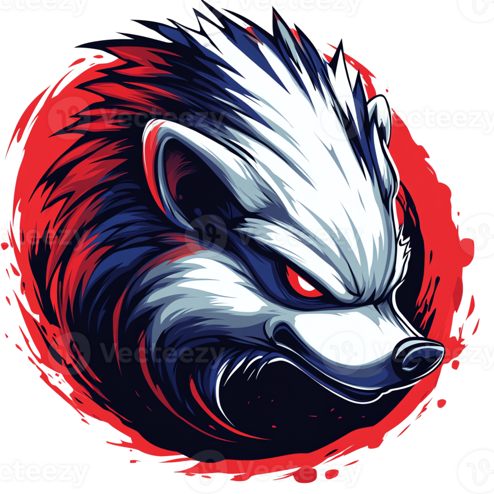 Fierce badger mascot logo design on transparent background a powerful and aggressive animal illustration png