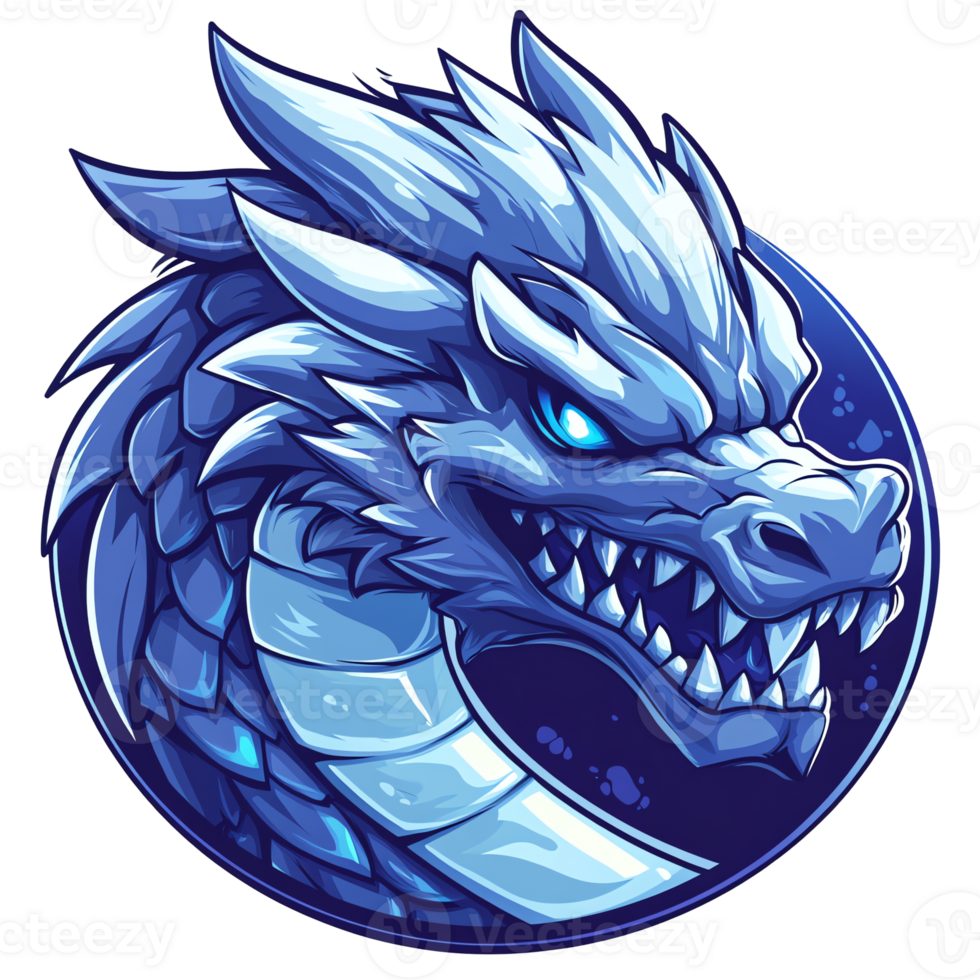 Majestic ice dragon with glowing eyes on transparent background a fantasy masterpiece png