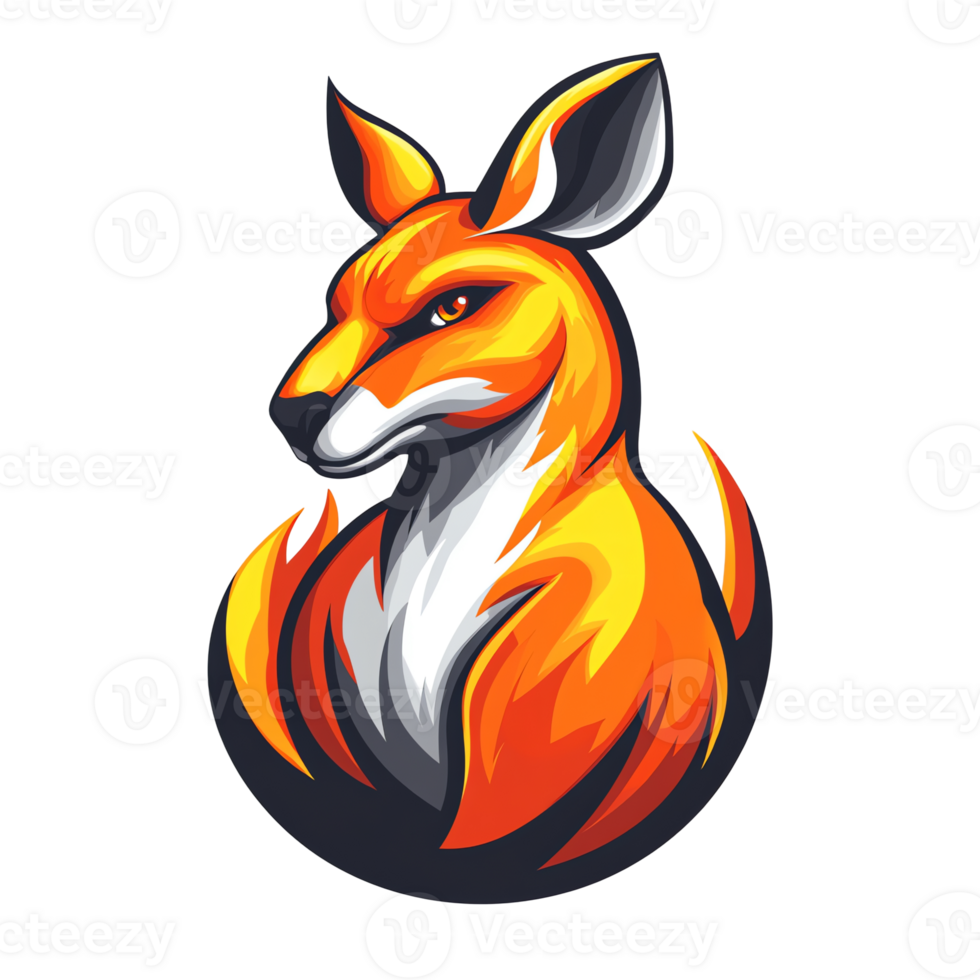 Fiery fox mascot logo design on transparent background perfect for gaming and esports teams png