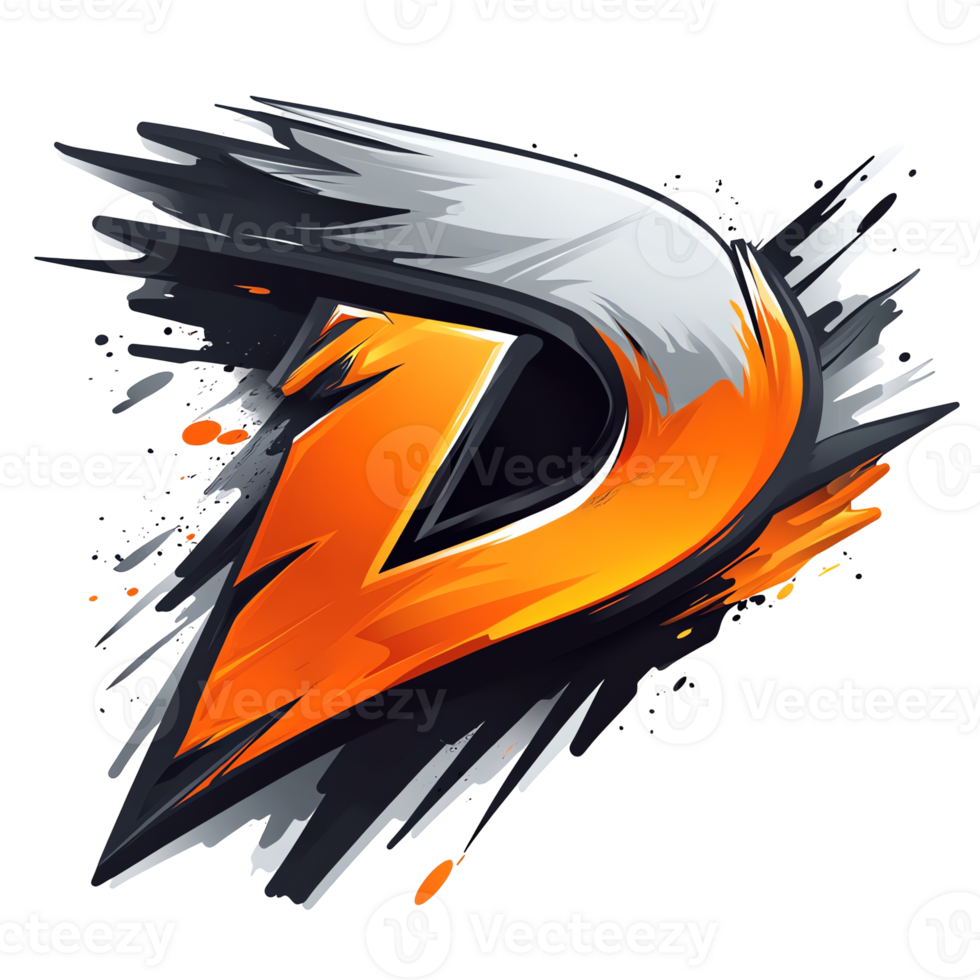 Dynamic and aggressive letter d logo design on transparent background png