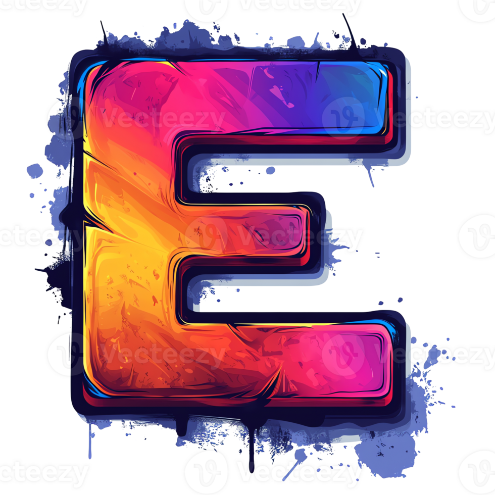 Vibrant colorful letter e logo design on transparent background png