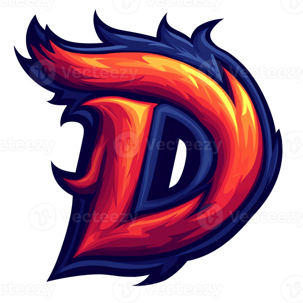 Fiery letter d logo design on transparent background a bold and stylish symbol png