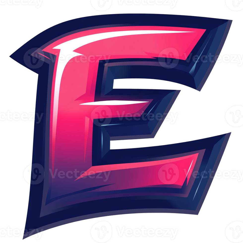 Stylized gradient letter e logo design on transparent background png