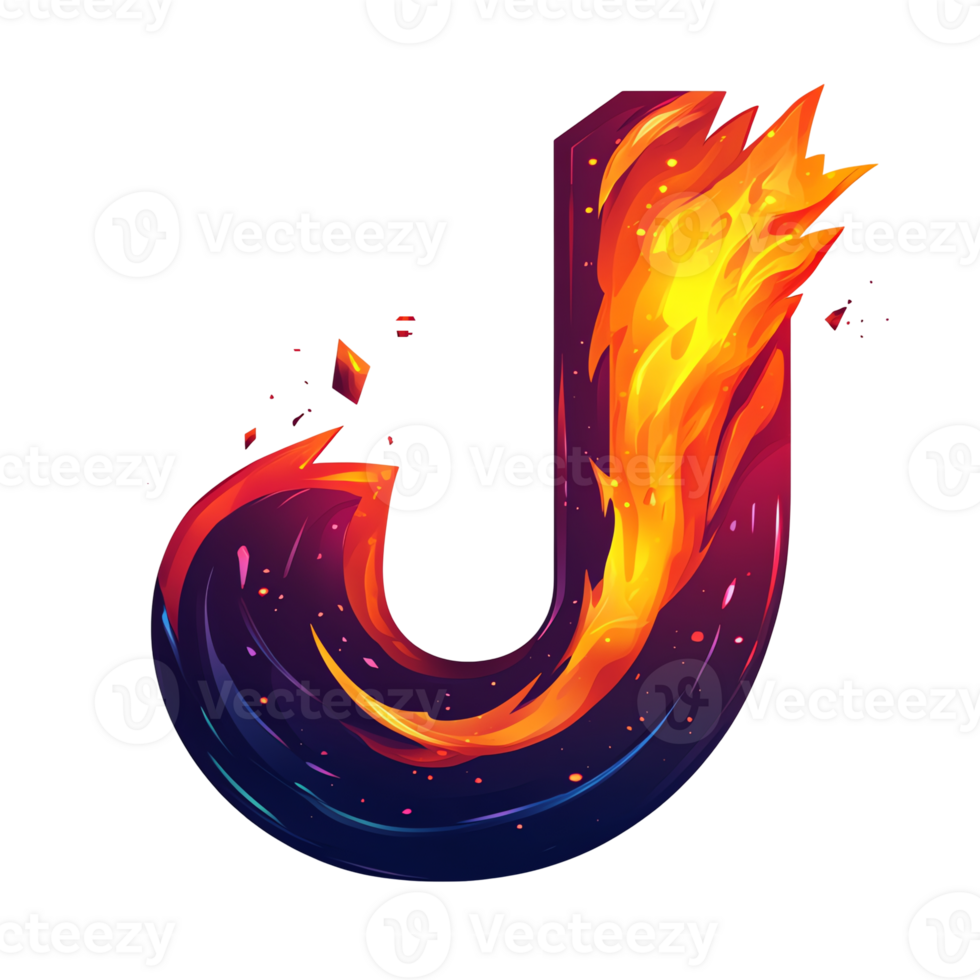 Fiery letter j logo design on transparent background a bold and stylish symbol png