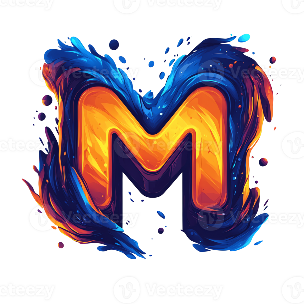 Fiery letter m logo design on transparent background a vivid and dynamic brand symbol png