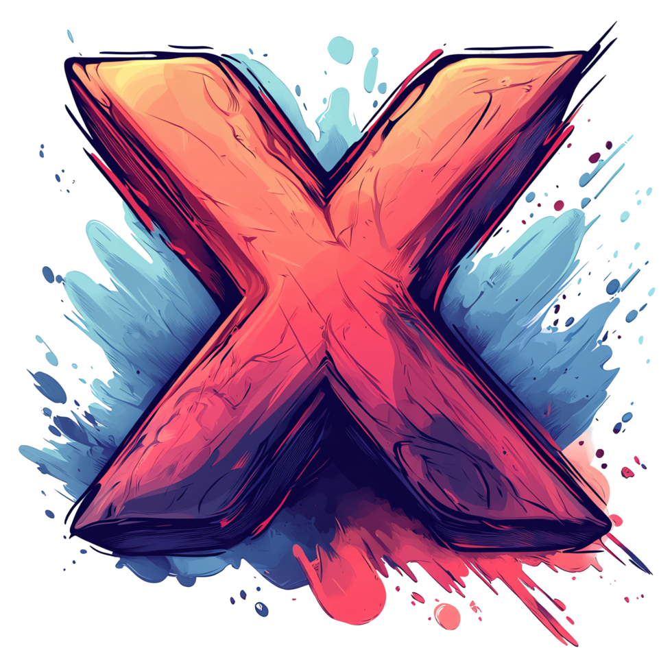 Abstract X Art, Design, Colorful, Graphic, Illustration, Paint, Splatter, Texture, Creative, Visual png