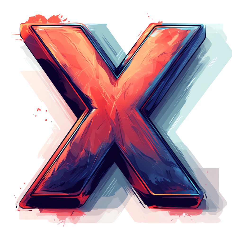 Red and Blue X Abstract Art, Design, and Symbolism png