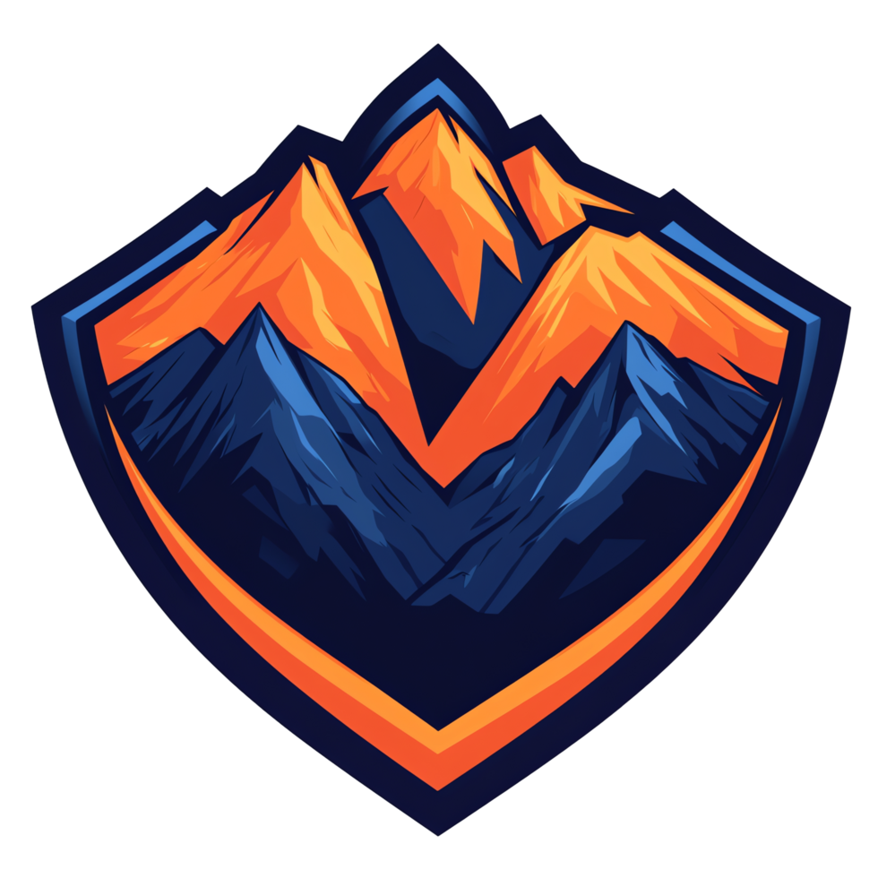 Majestic mountain range logo design on transparent background a powerful symbol for your brand png