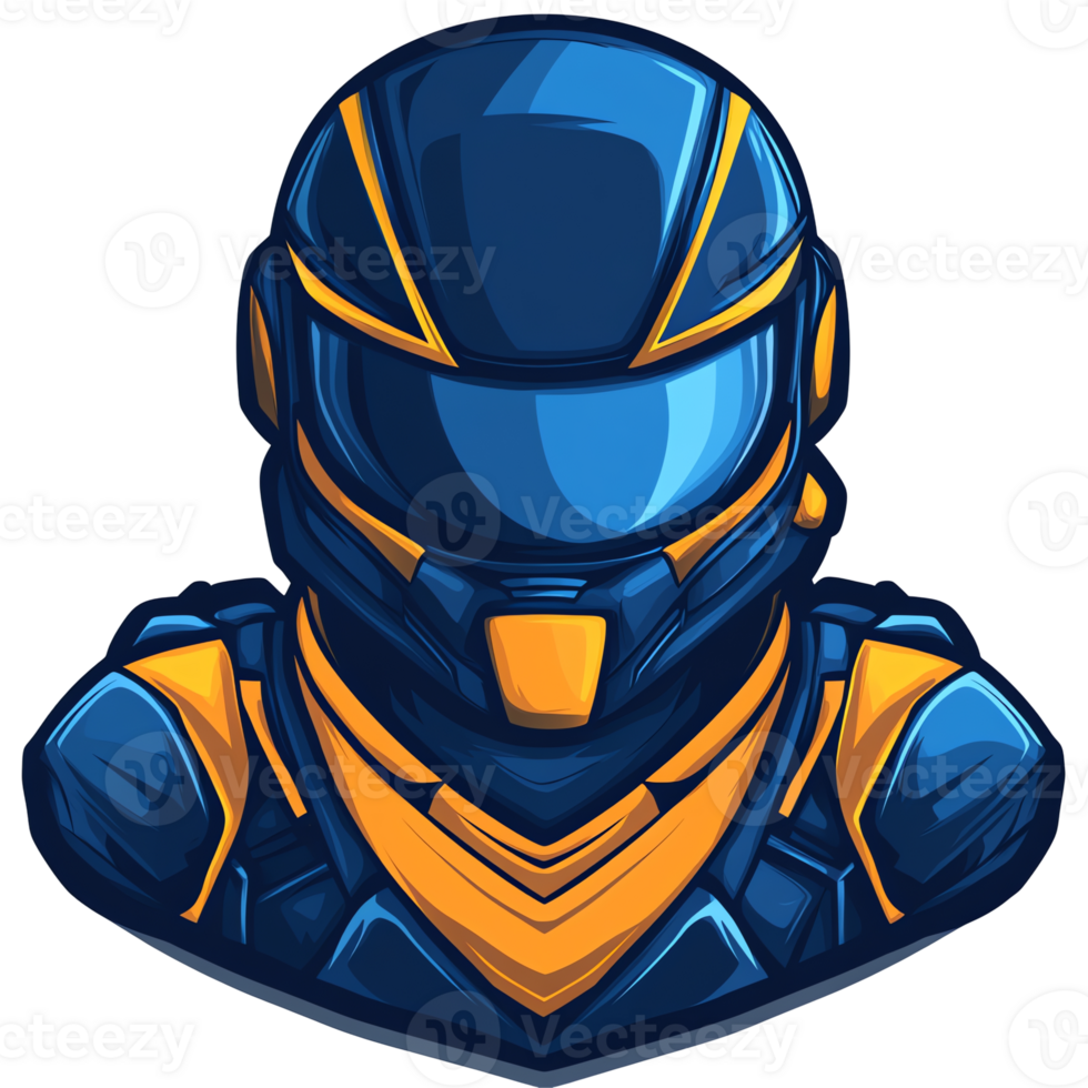 Futuristic astronaut logo design on transparent background for gaming png