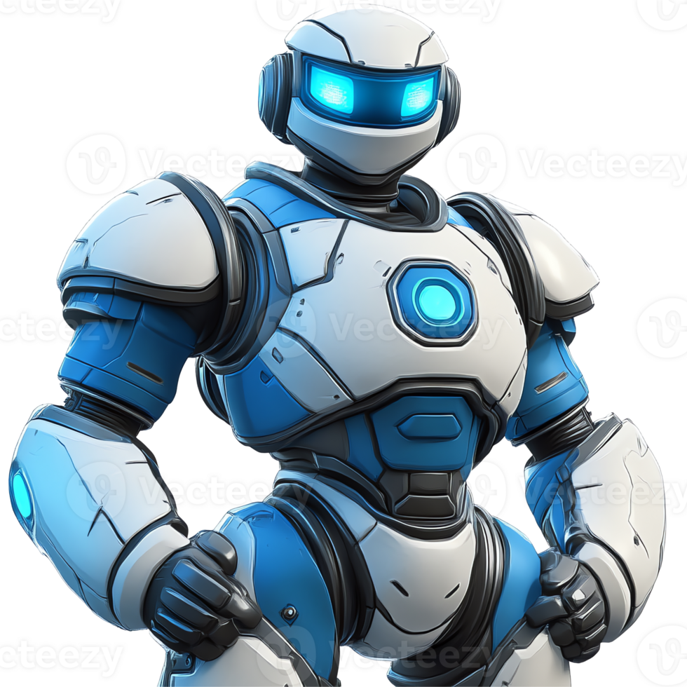 A futuristic robot design high resolution image of a friendly robot on transparent background png