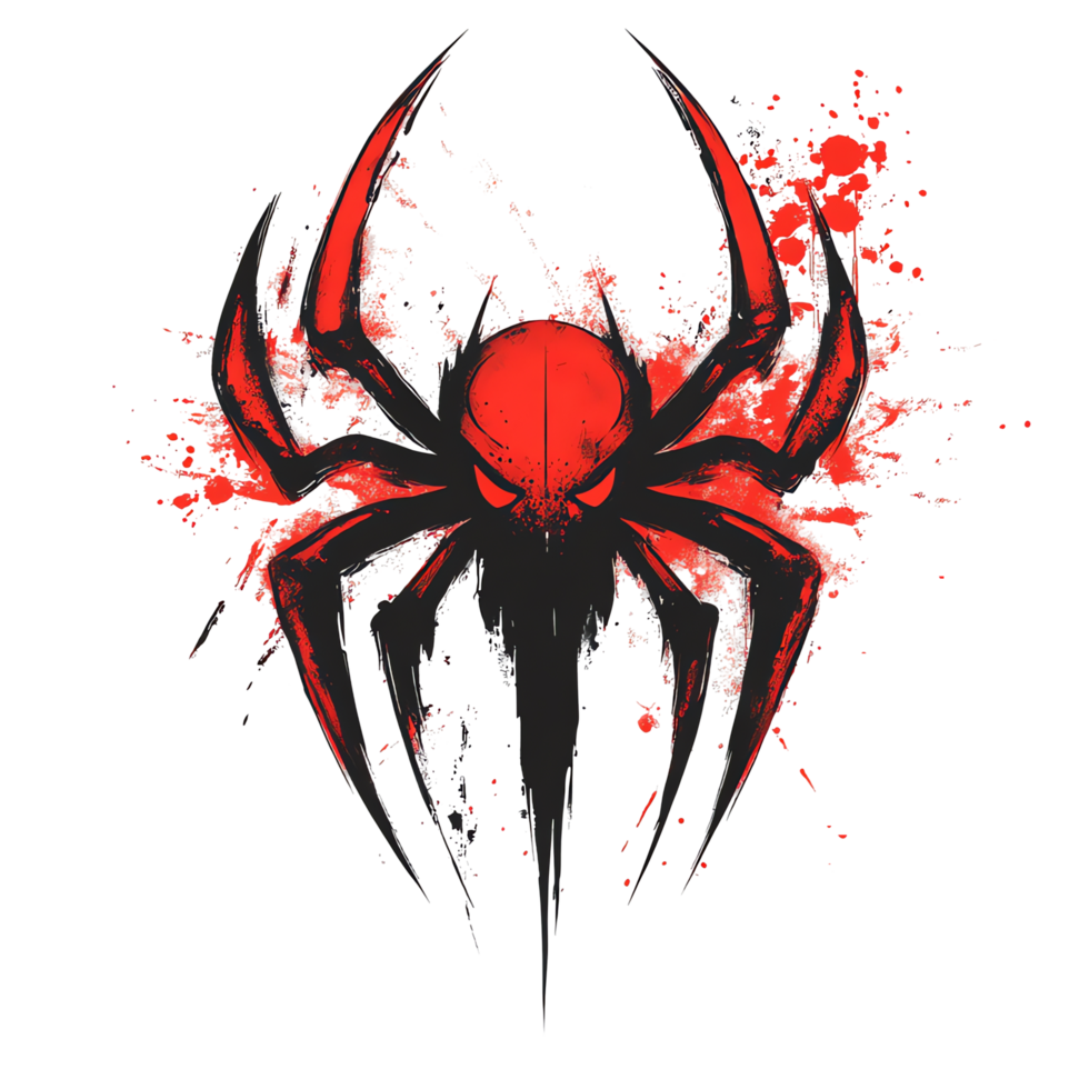 Fiery spider logo design on transparent background a creepy crawly arachnid graphic png